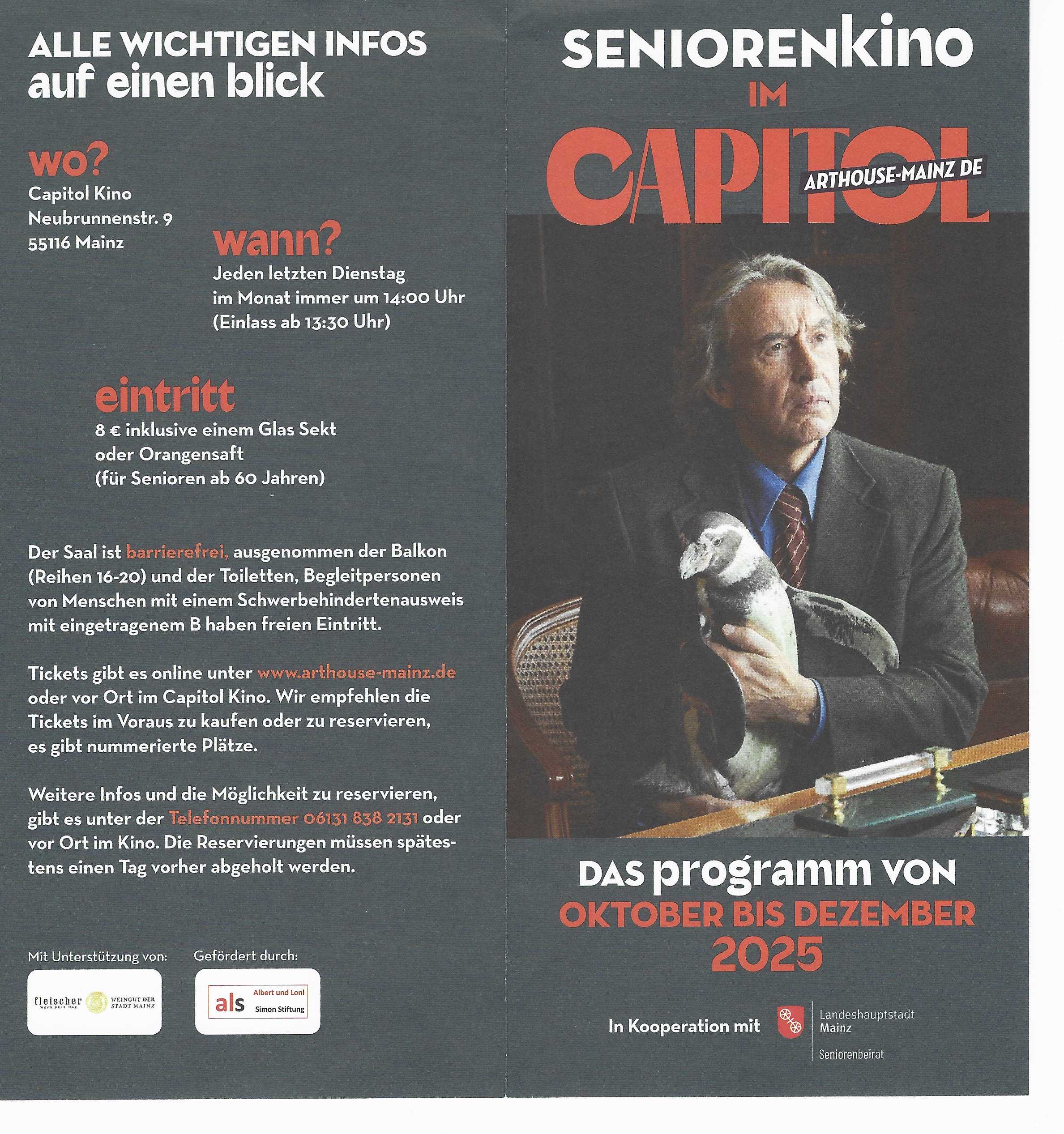 Seniorenkino (Flyer: Capitol Mainz)